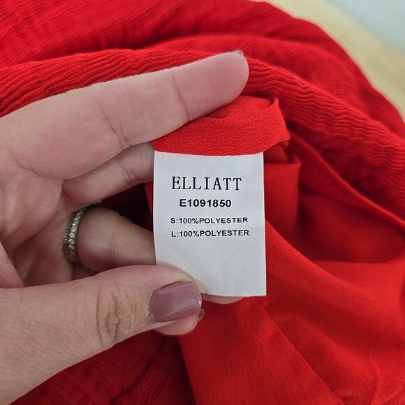 Elliatt Felice Asymmetric Halter Neck Sleeveless Dress Red Size Medium Ruffle - Picture 4 of 11